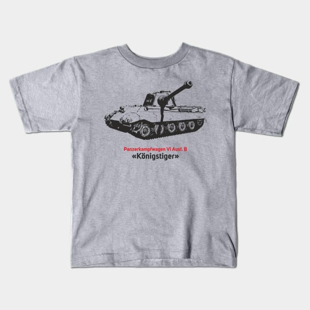 German World War II Konigstiger tank Kids T-Shirt by FAawRay